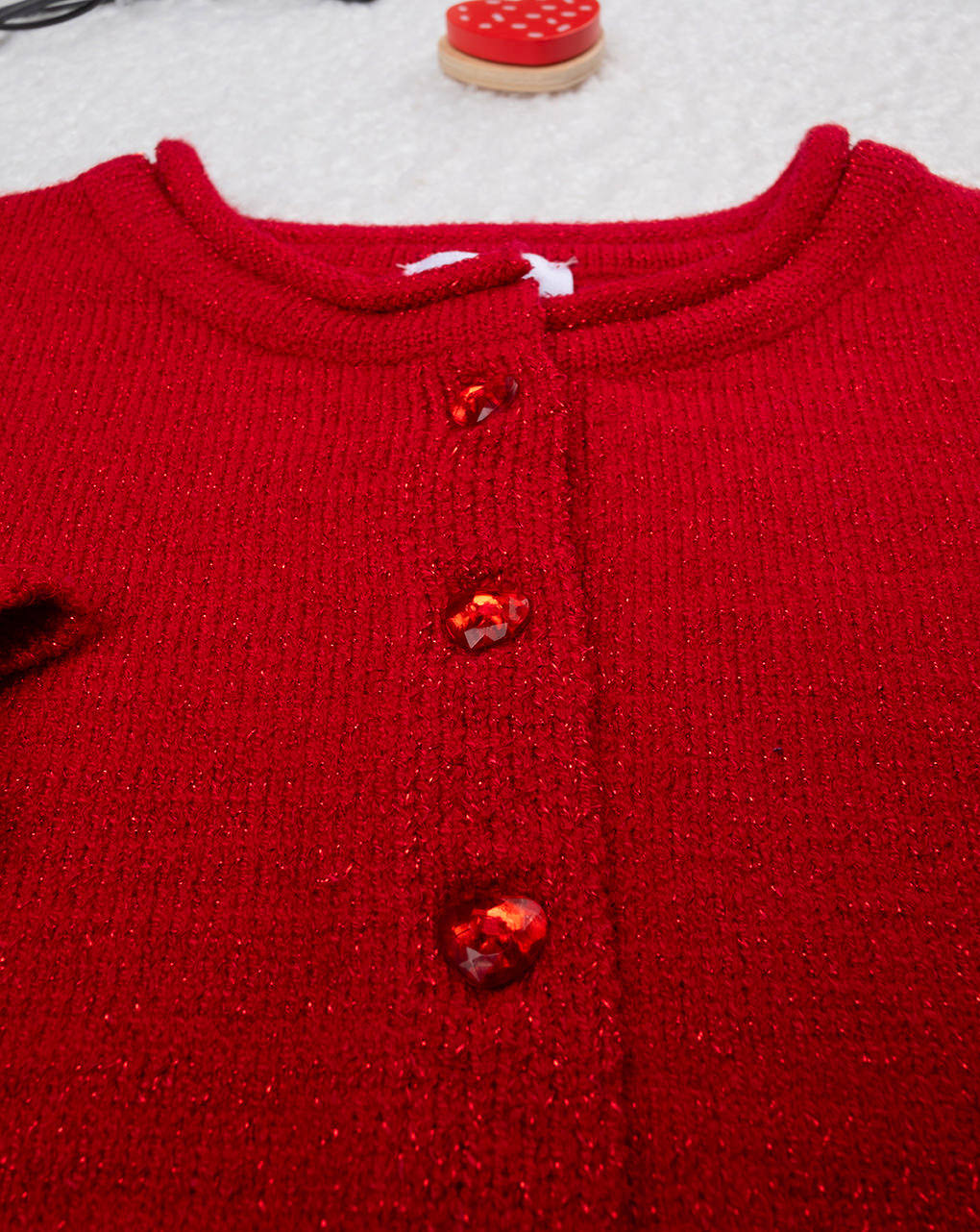 Cardigan tricot bimba rosso