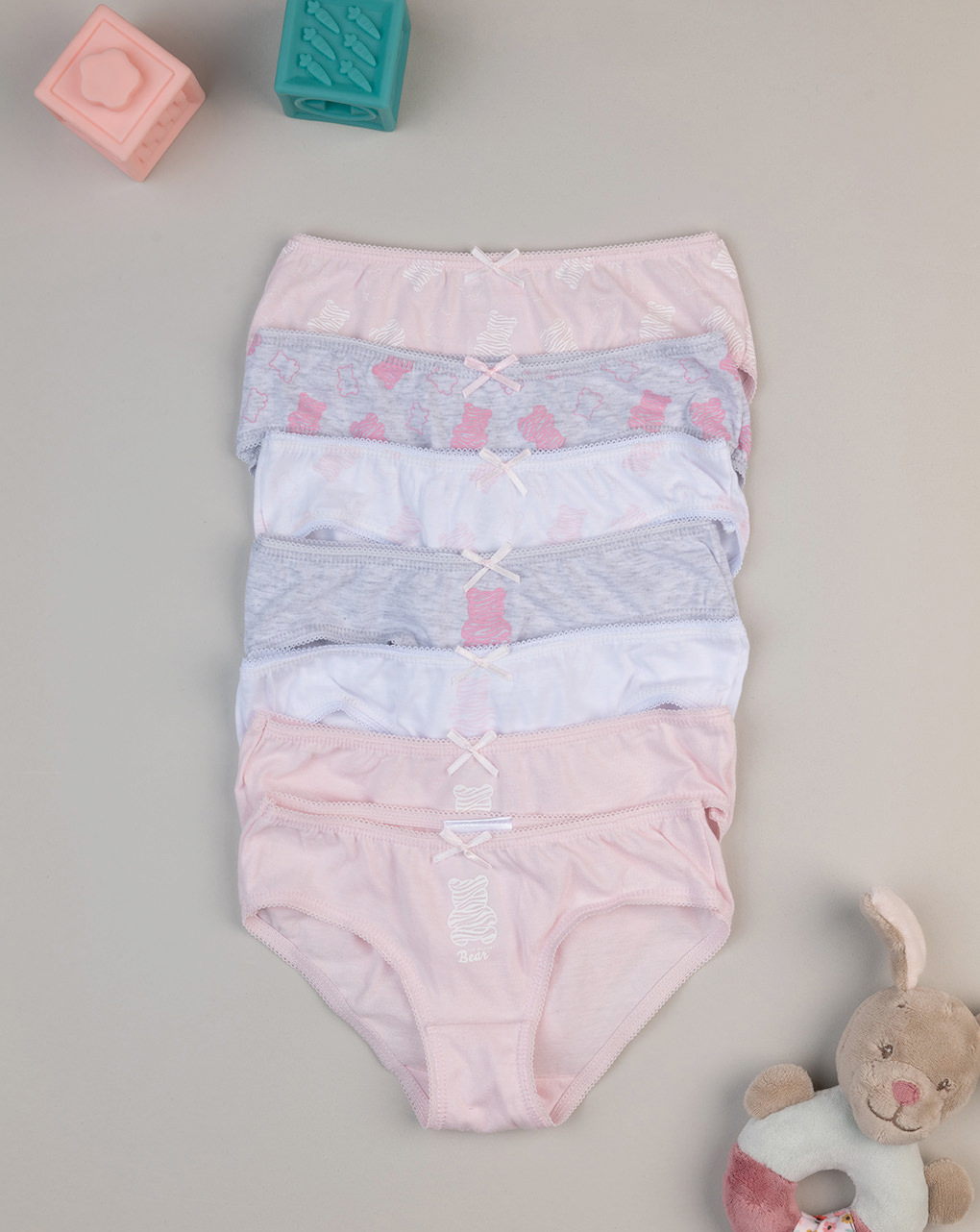 Pack 7 slip bambina "orsi"