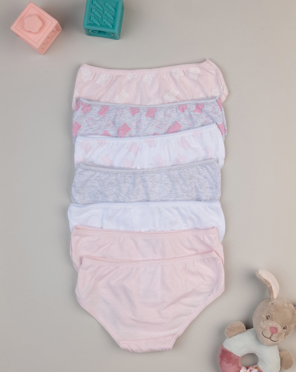 Pack 7 slip bambina "orsi"