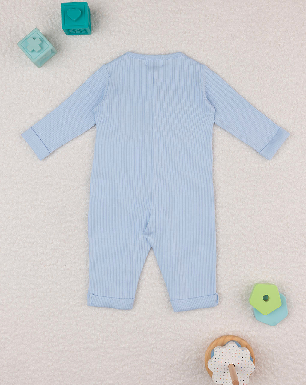 Tutina biimbo azzurra teddy organic cotton