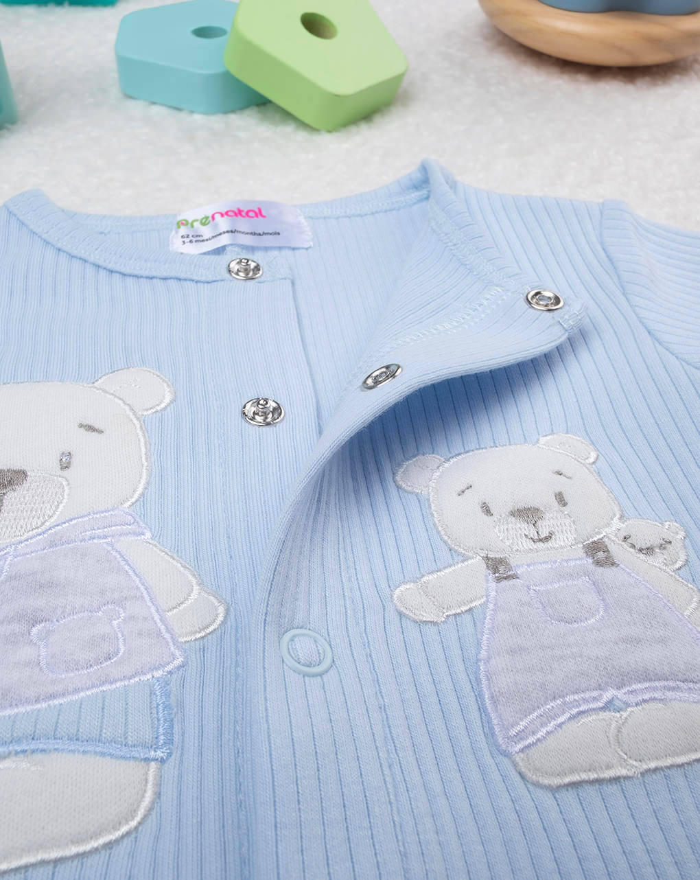 Tutina biimbo azzurra teddy organic cotton