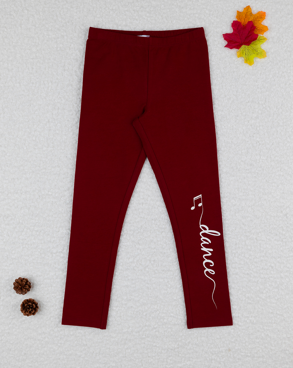 Legging bimba bordeaux con stampa