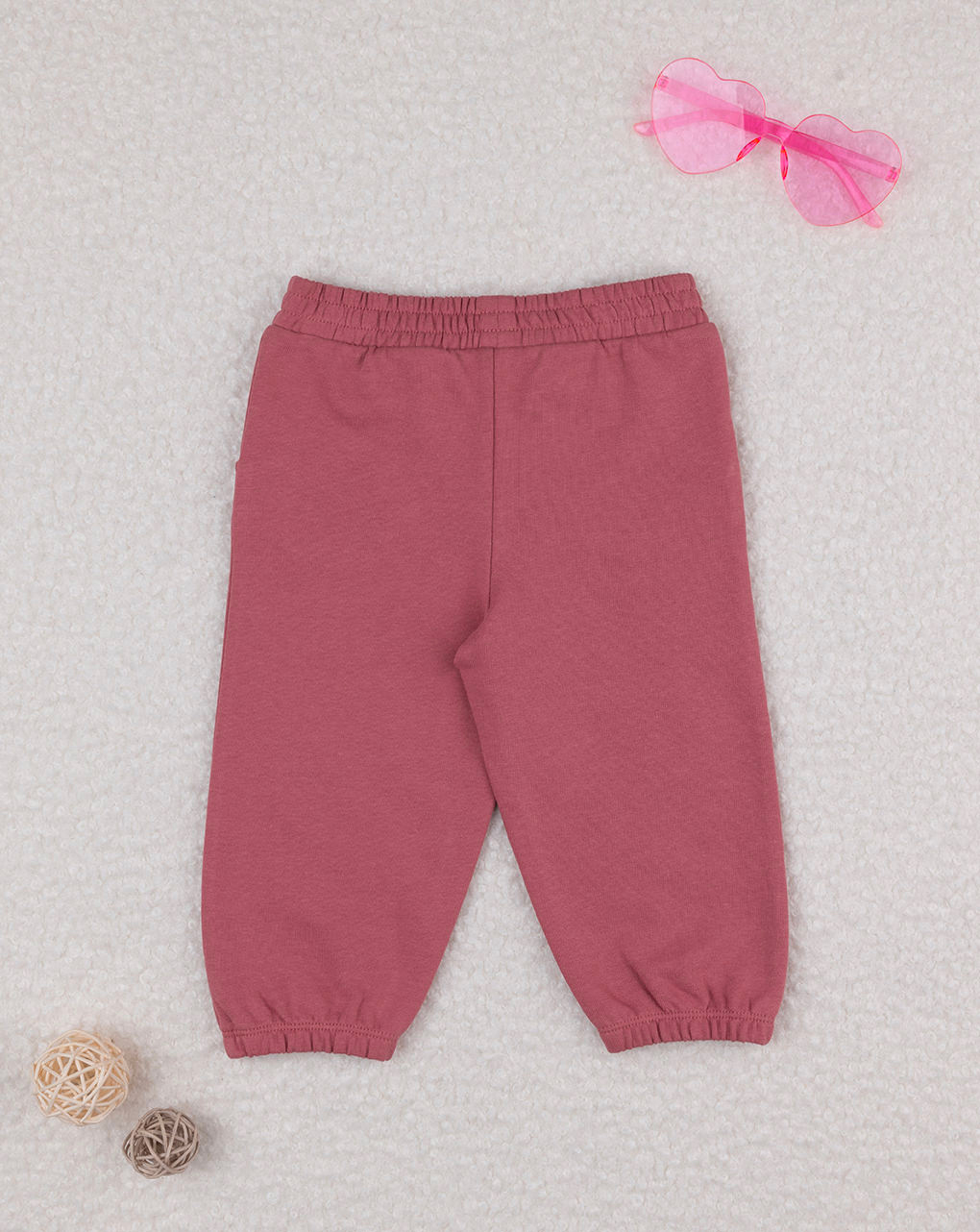 Pantalone french terry bimba rosa