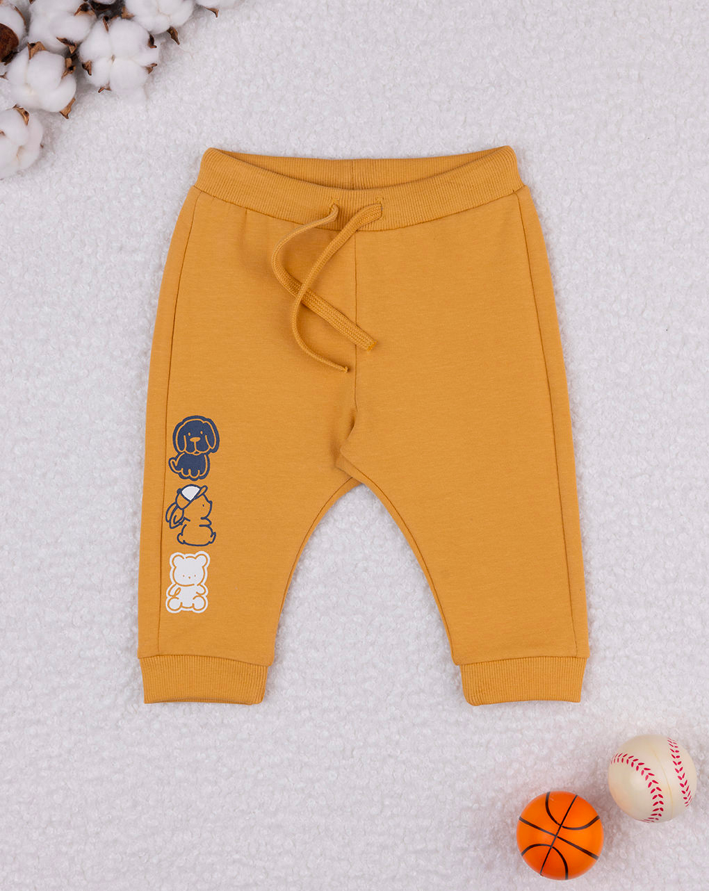 Pantalone felpato bimbo giallo