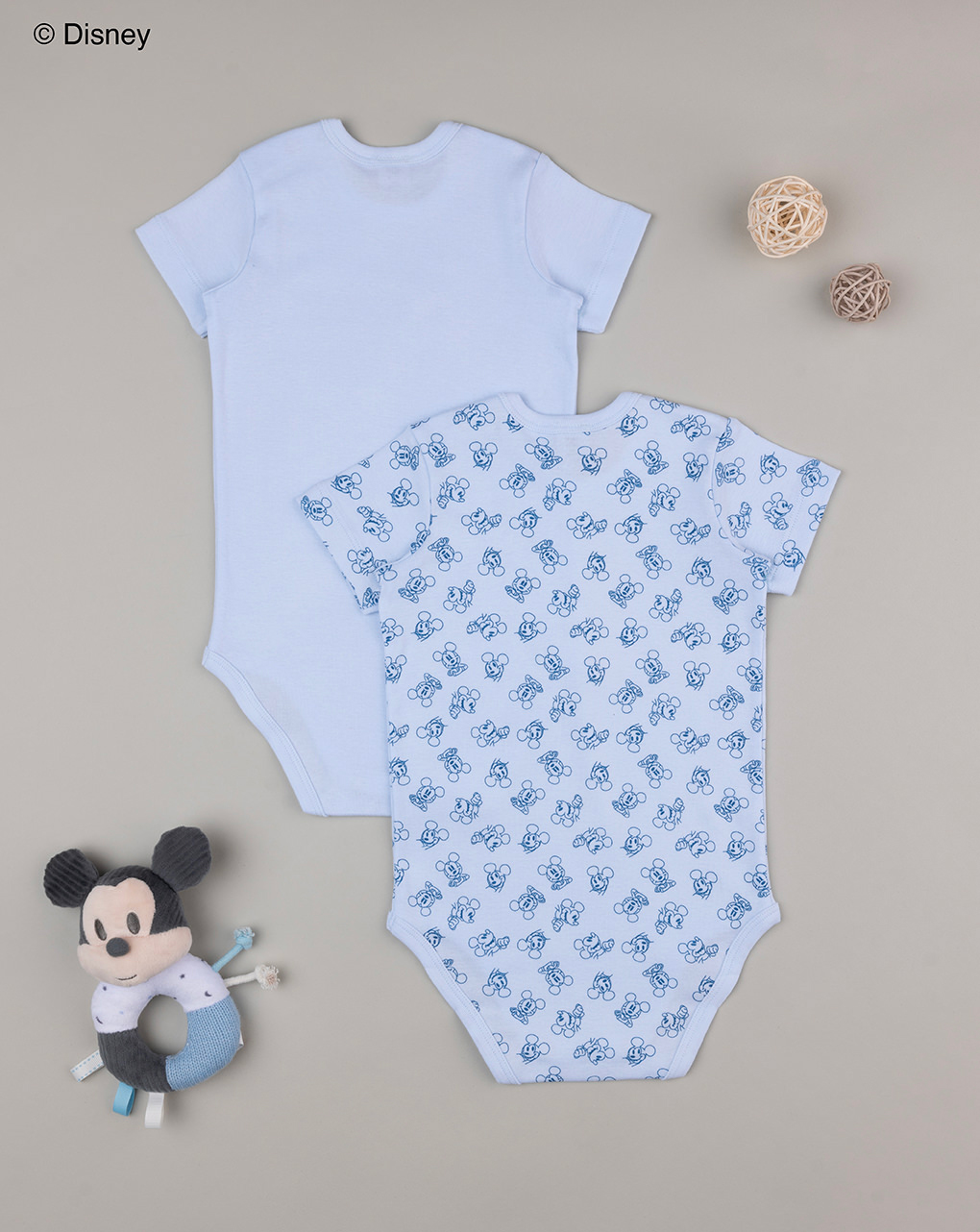 Pack 2 body bimbo mickey organic cotton