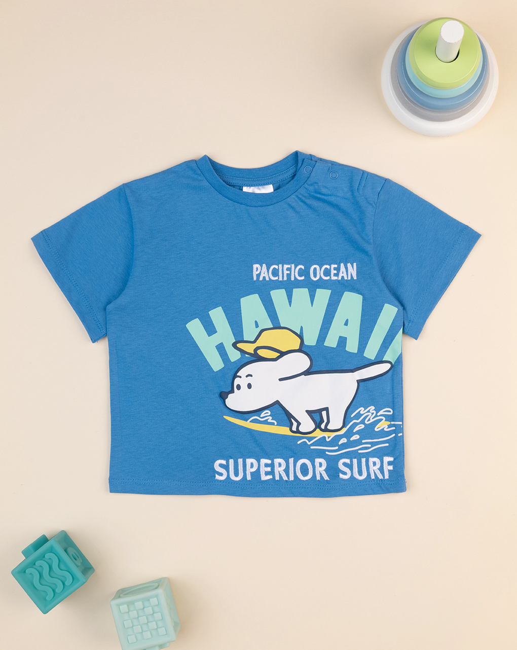 T-shirt azzurra bimbo "hawaii"