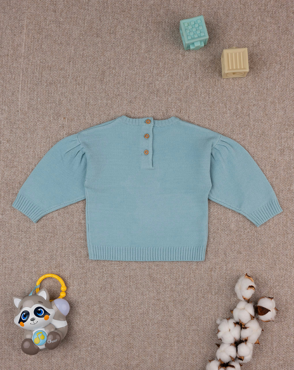 Maglia tricot bimba azzurra