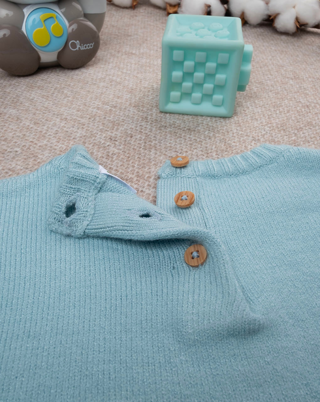 Maglia tricot bimba azzurra