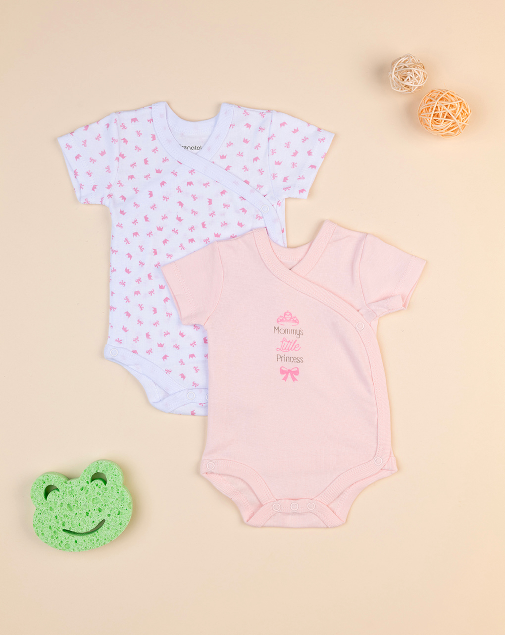 Pack 2 body rosa e bianco scritta mommy's princess