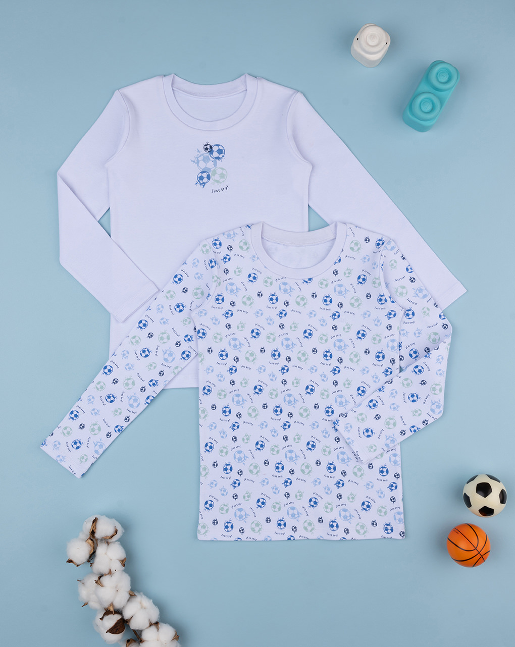 Pack 2 t-shirt bimbo calcio organic cotton