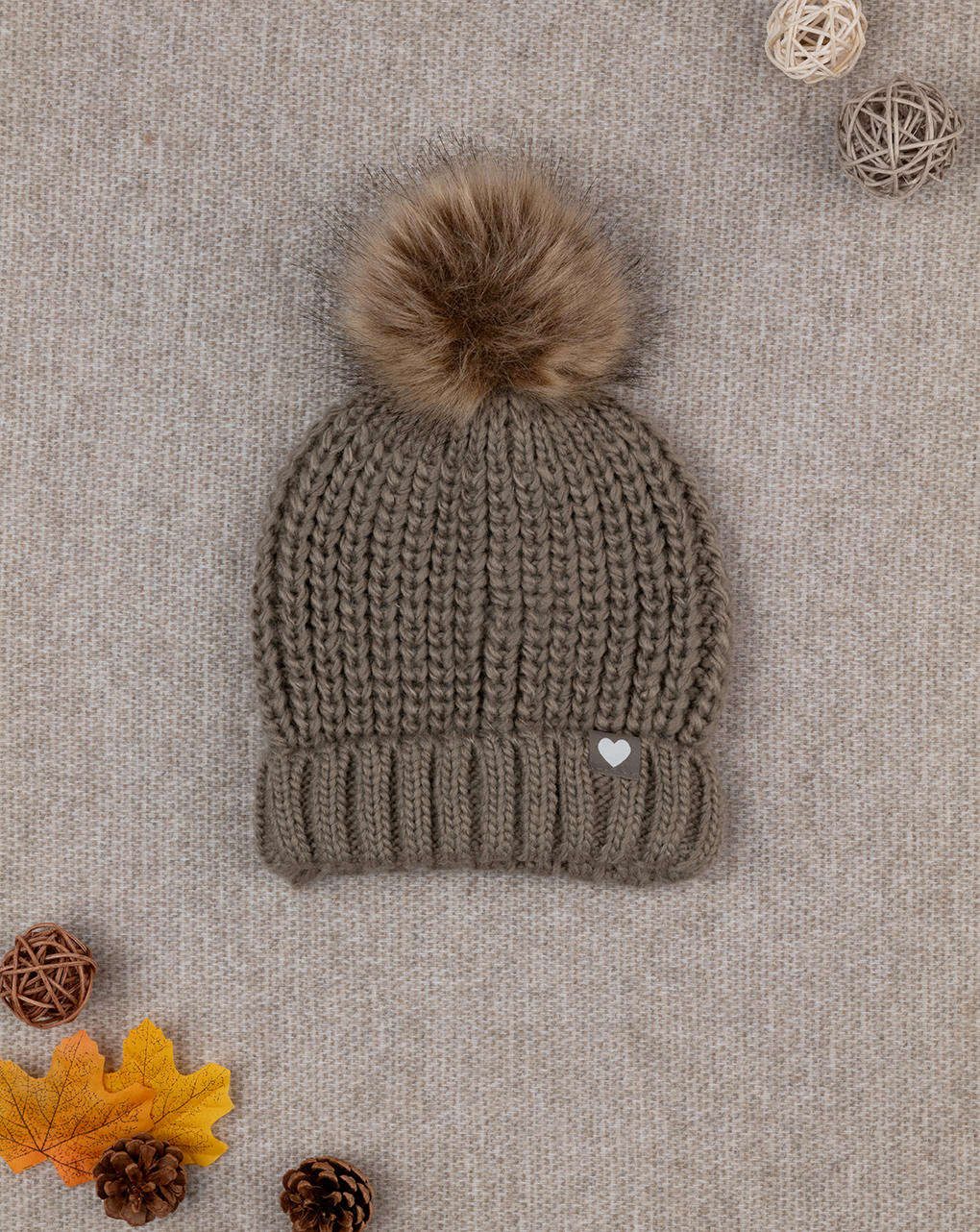 Cappello bimba tricot grigio