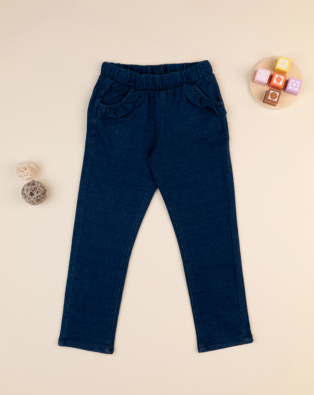 Pantaloni blu lunghi da bambina