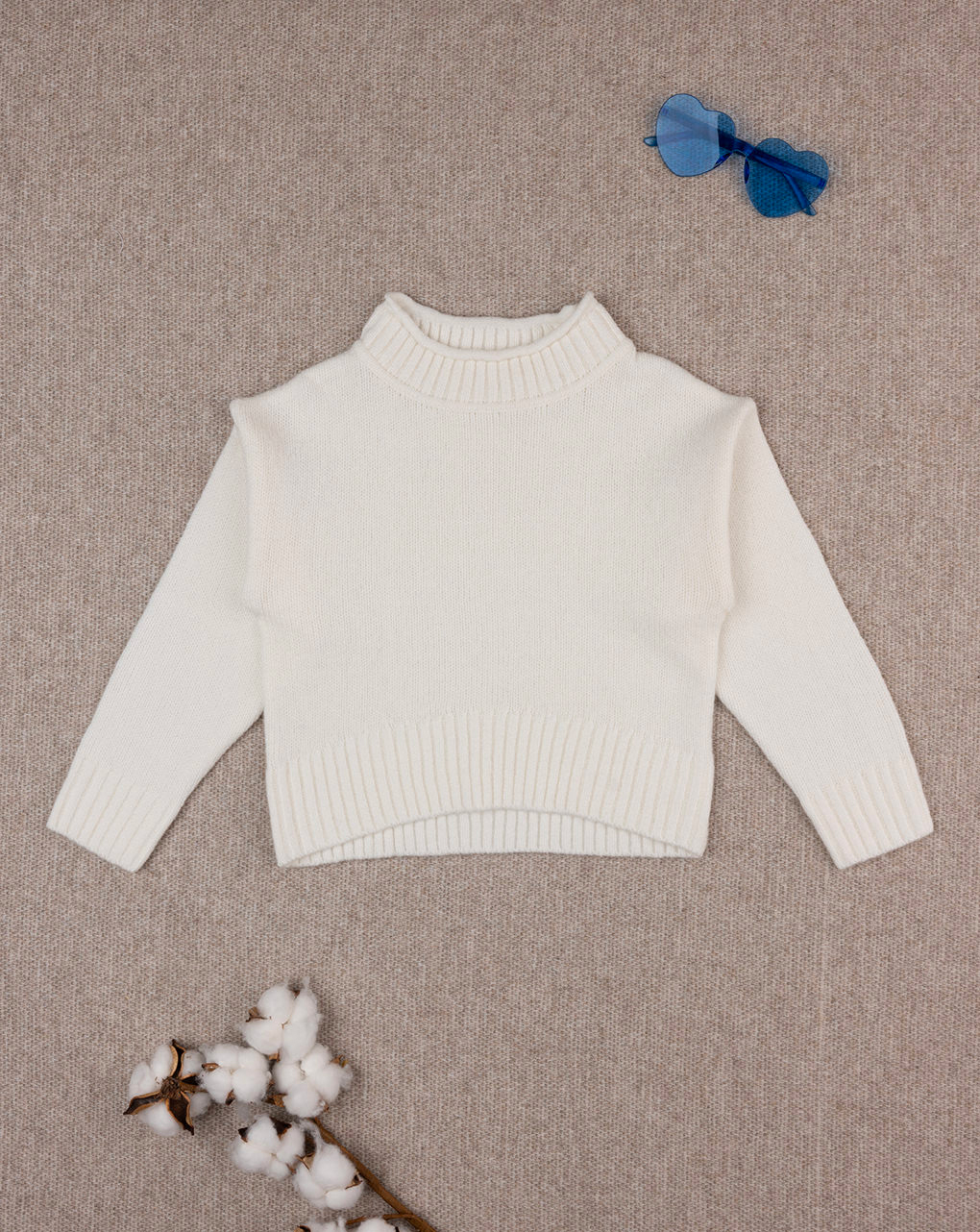 Maglione tricot bianco bimba