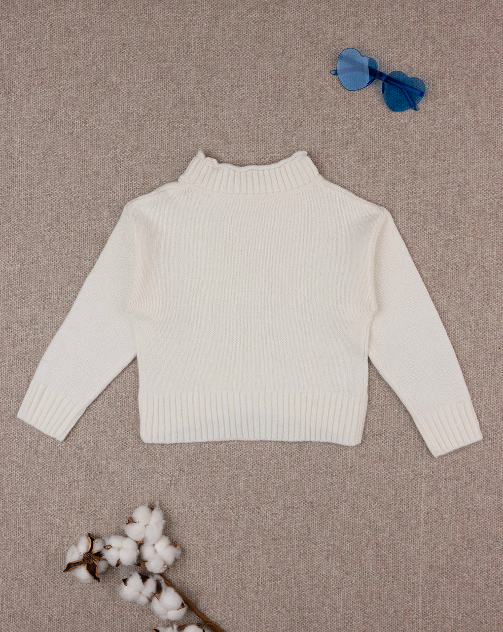 Maglione tricot bianco bimba