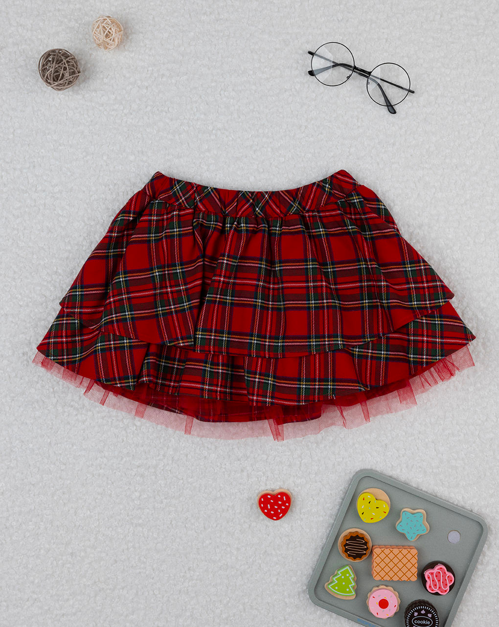 Gonna tartan bimba rossa