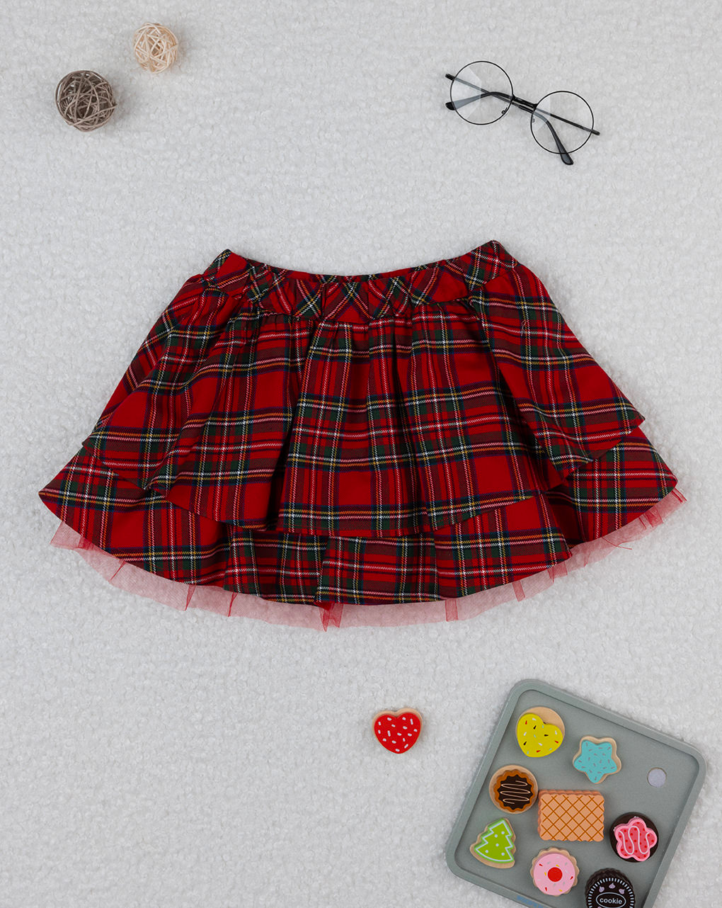 Gonna tartan bimba rossa