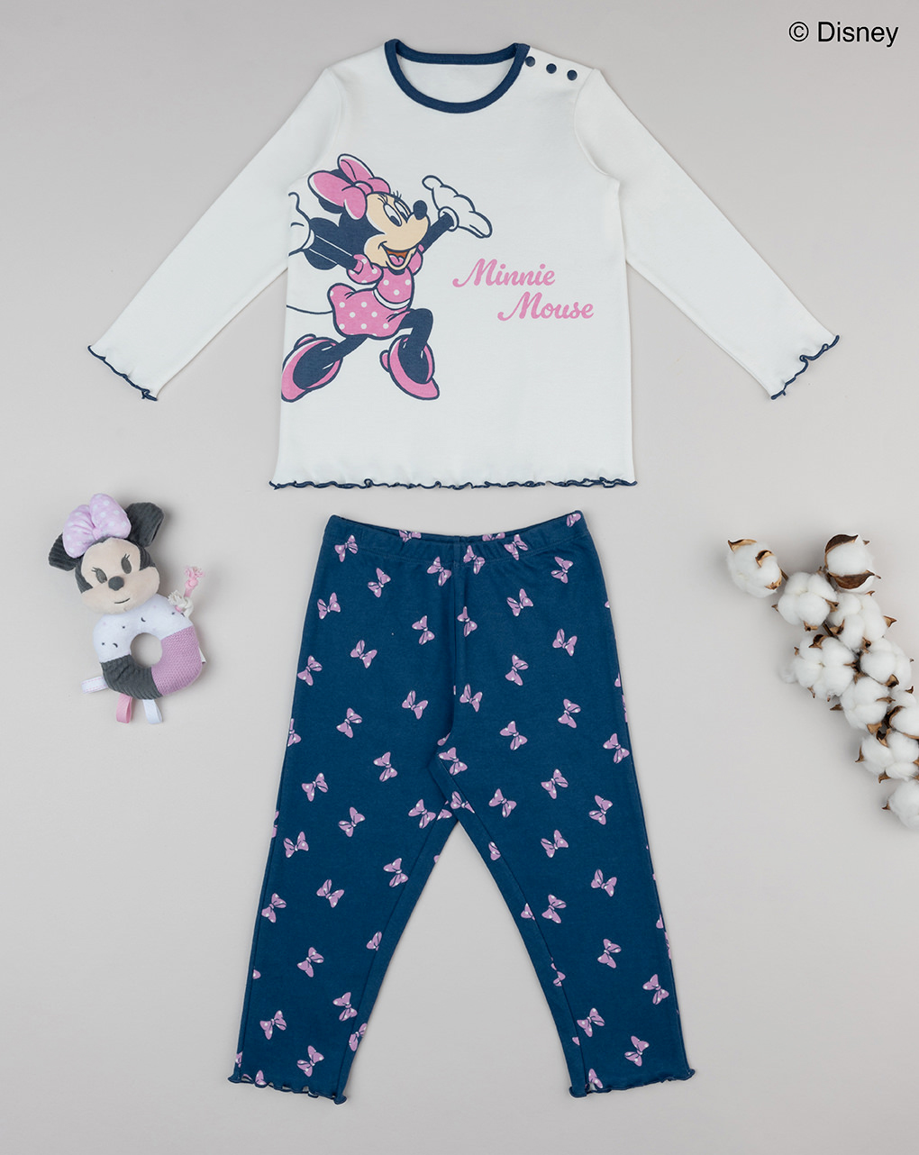 Pigiama bimba minnie bianco/blu