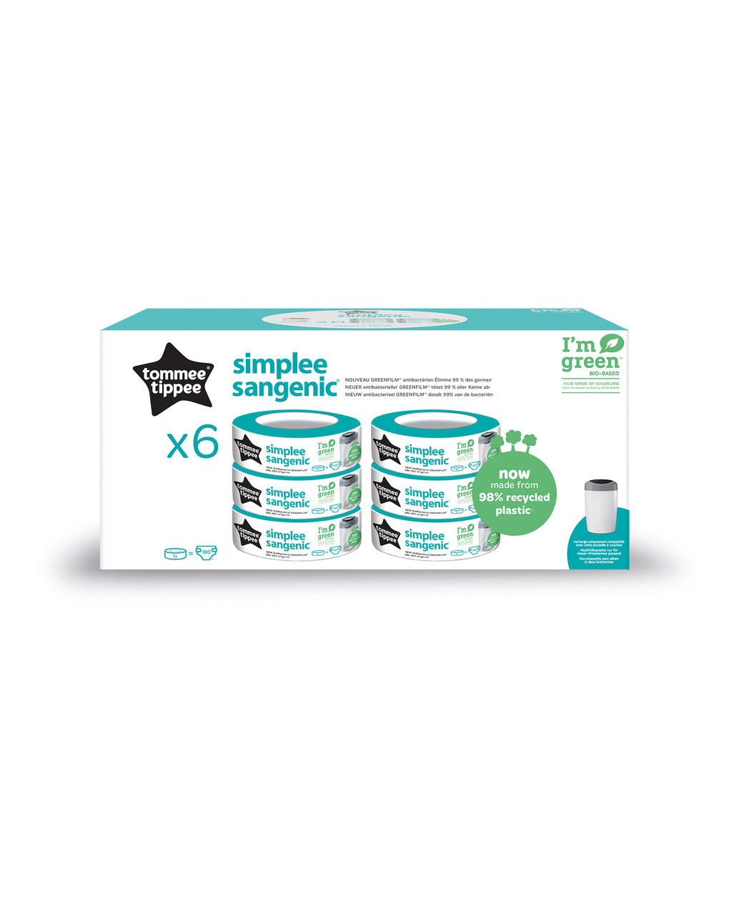 Ricariche simplee sangenic 6 pezzi - tommee tippee