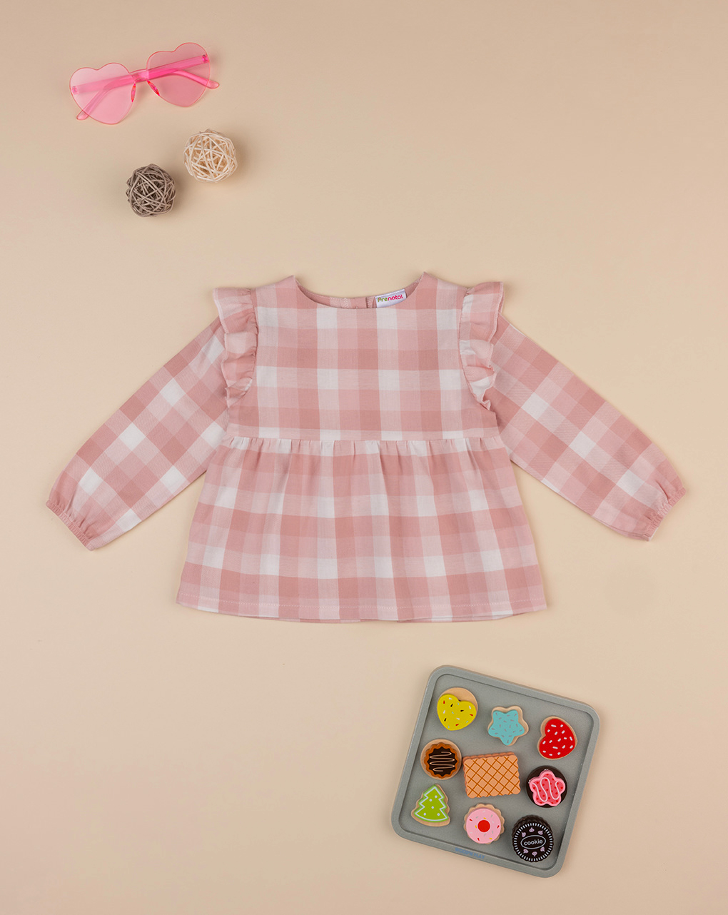 Camicia bimba bianca/rosa