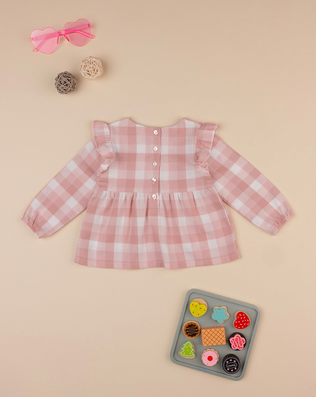 Camicia bimba bianca/rosa