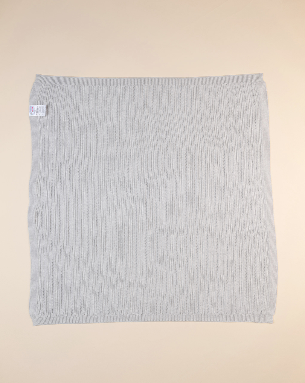 Coperta neonato in tricot grigio melange