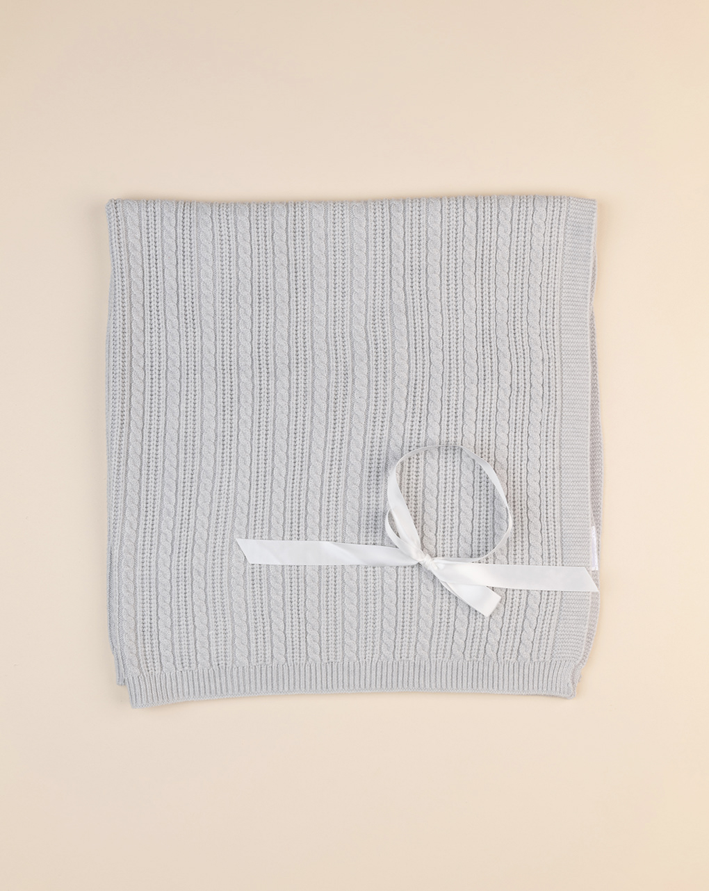 Coperta neonato in tricot grigio melange