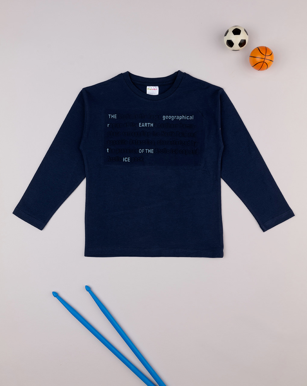 T-shirt blu maniche lunghe bambino