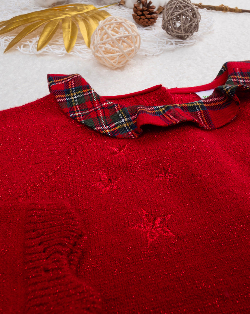 Abito bimba tartan rosso