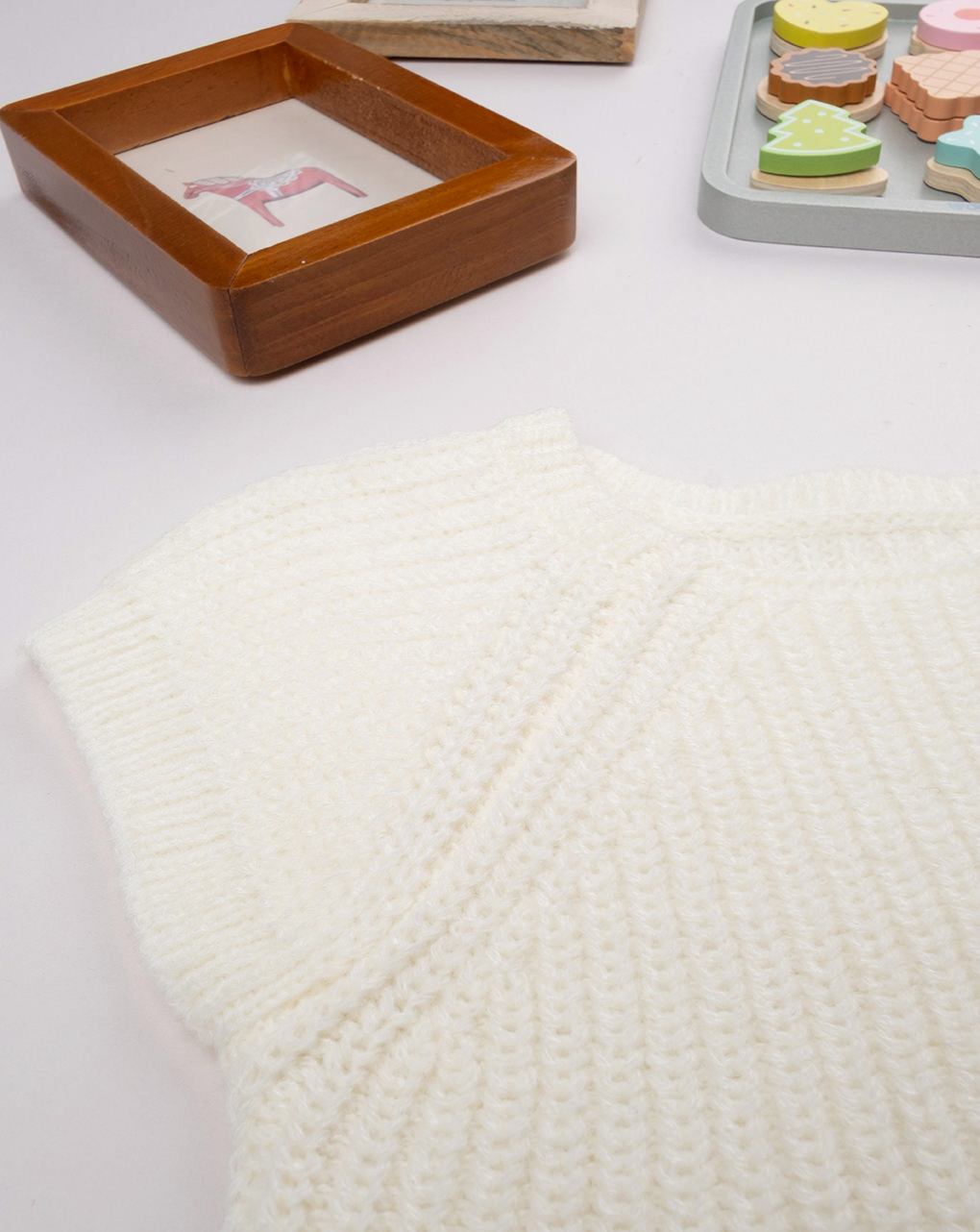 Gilet bianco tricot neonata