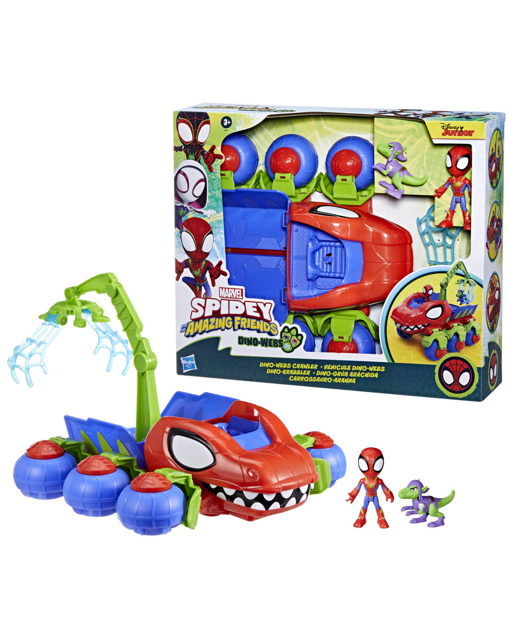 Spidey veicolo dino webs - playset con veicolo dino webs - 3+ - hasbro marvel spidey