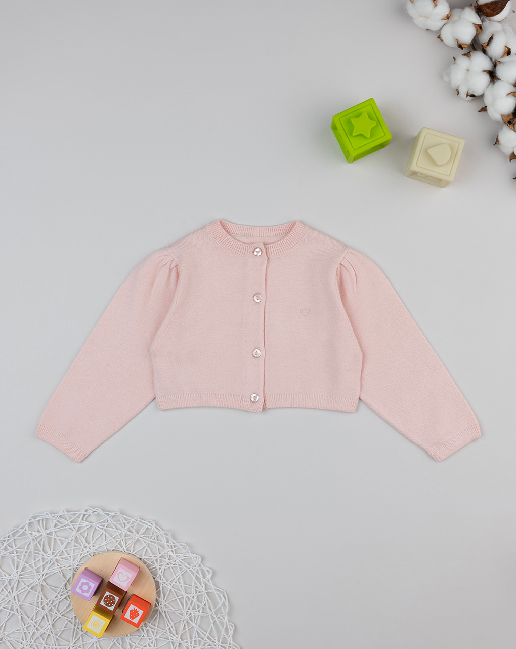 Cardigan tricot bimba rosa