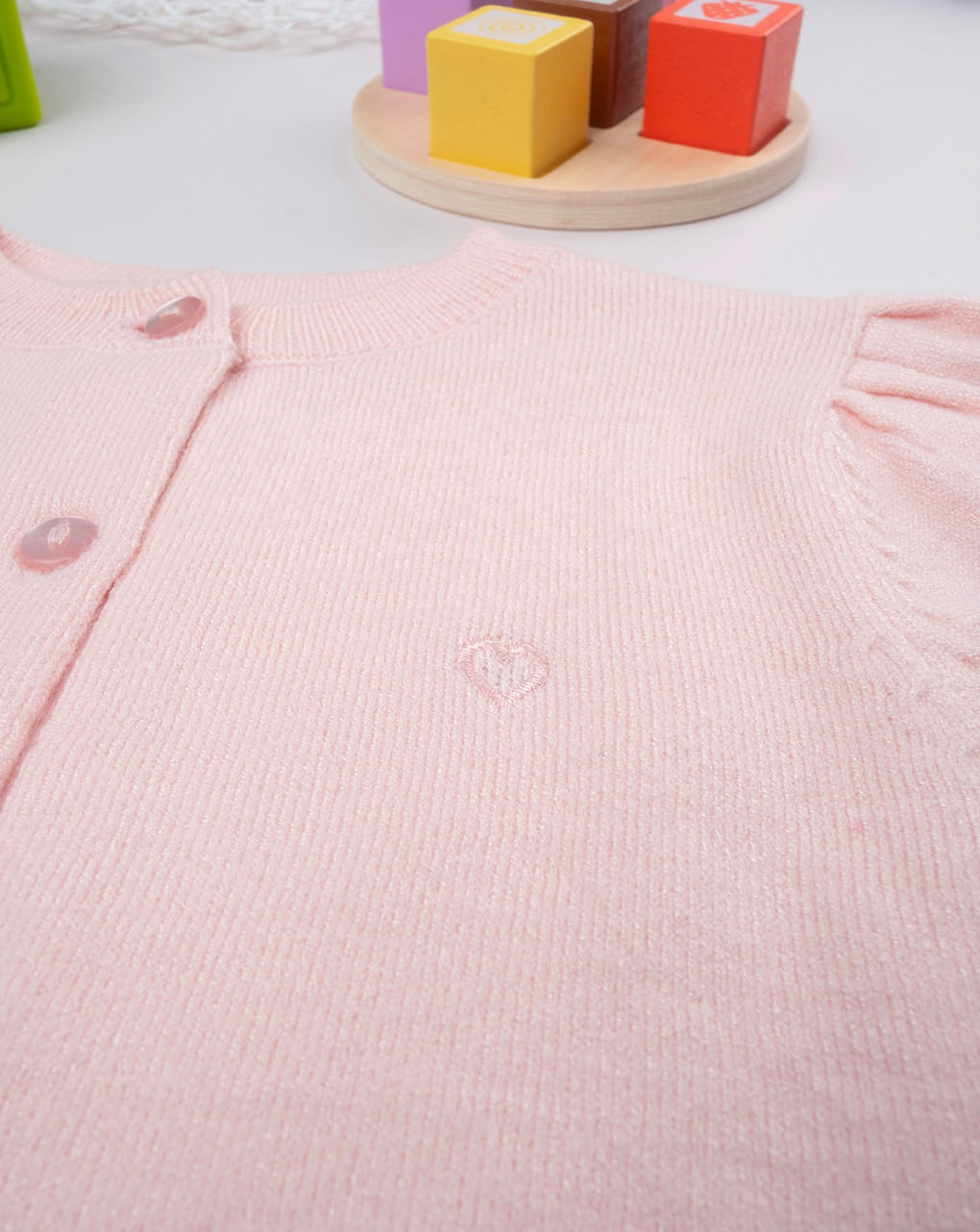 Cardigan tricot bimba rosa