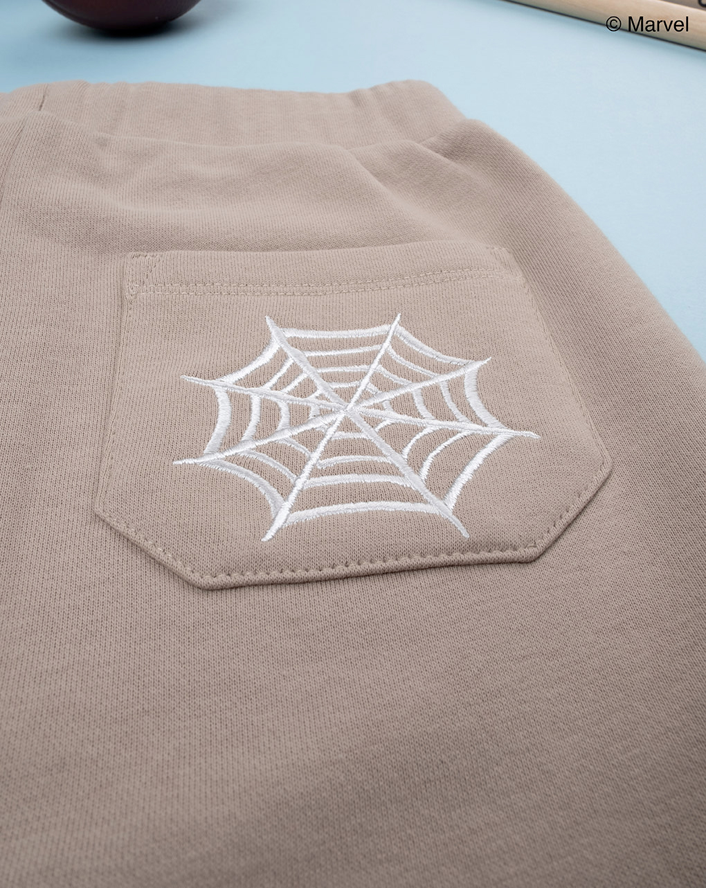 Pantalone bimbo beige "spiderman"