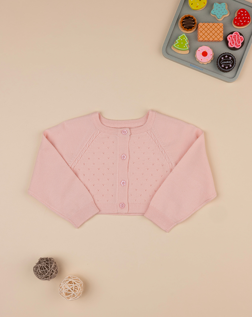 Cardigan tricot bimba rosa