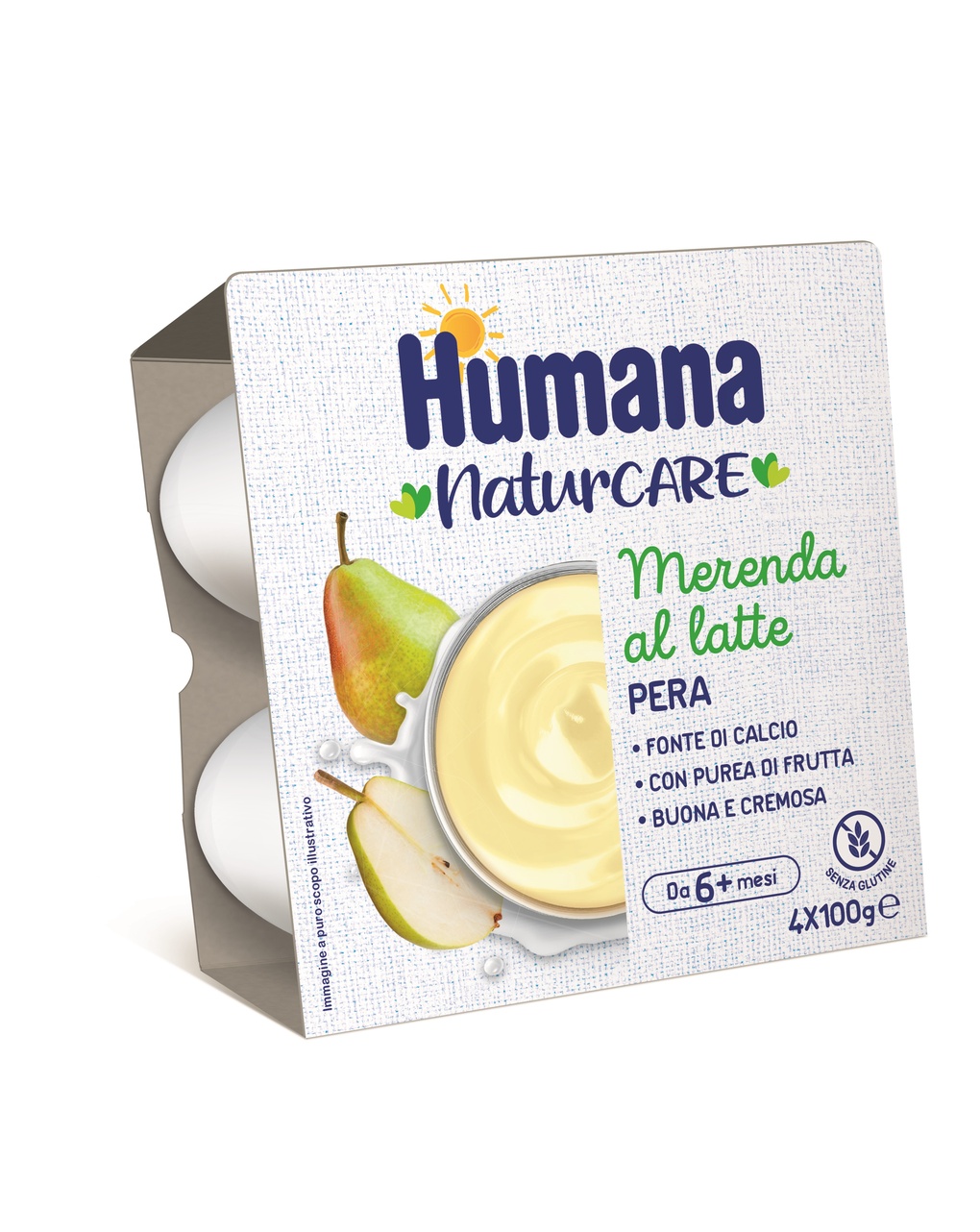 Merenda al latte pera 4x100g - humana