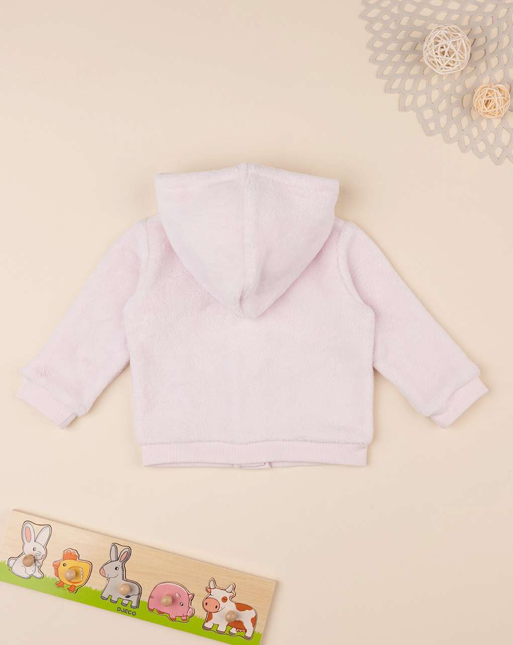 Cardigan pelliccetta rosa neonata