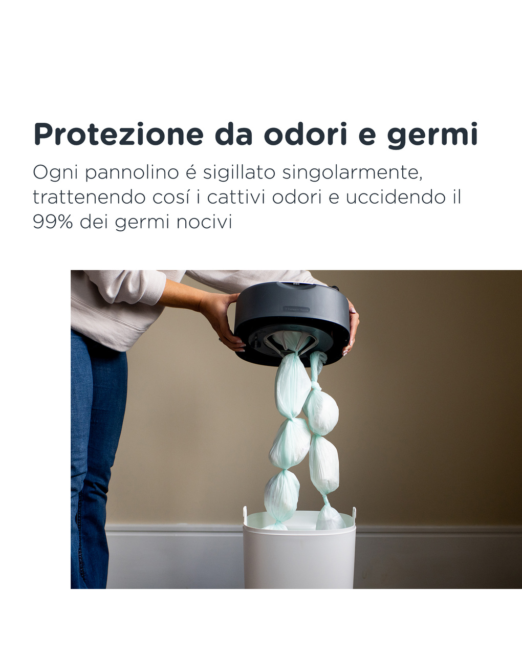 Twist and click cestino per pannolini avanzato blu - tommee tippee