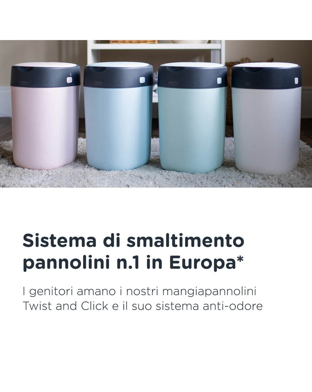 Twist and click cestino per pannolini avanzato blu - tommee tippee