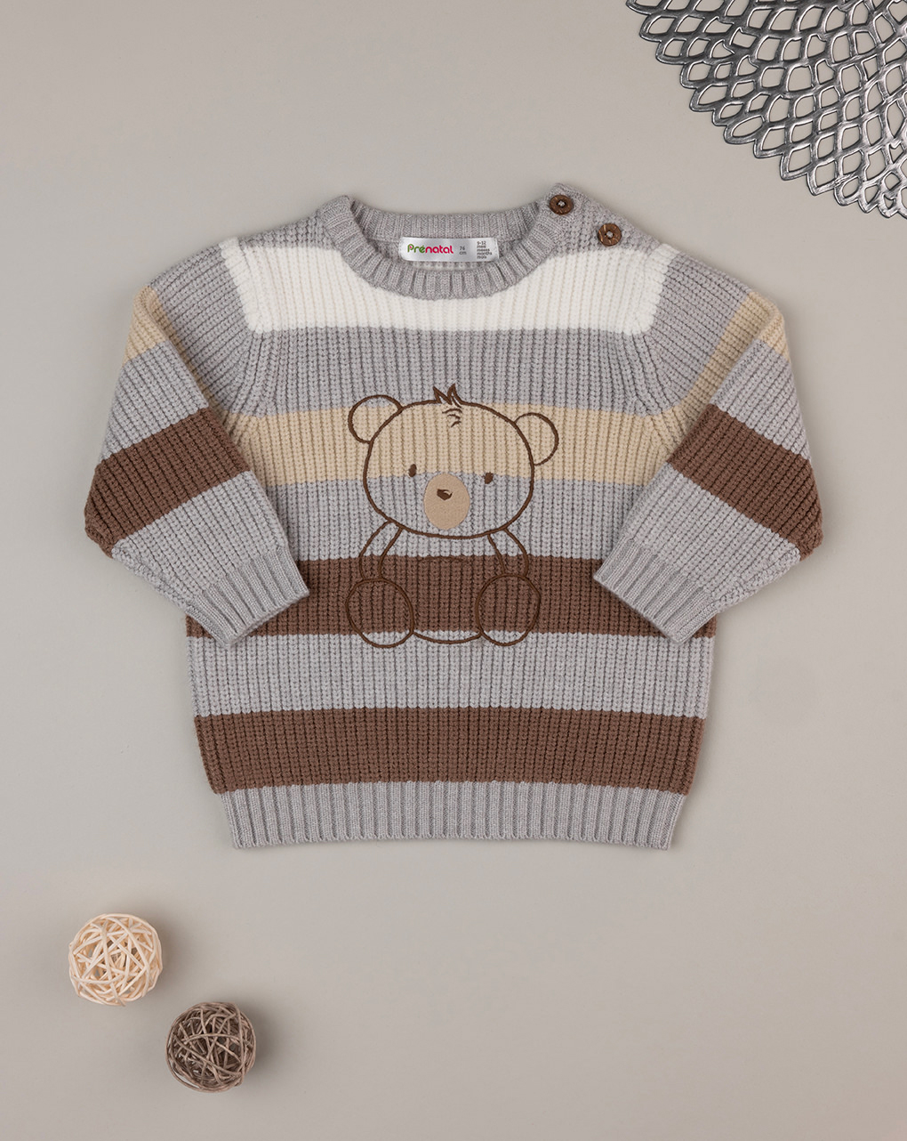 Maglia tricot rigata "teddy"