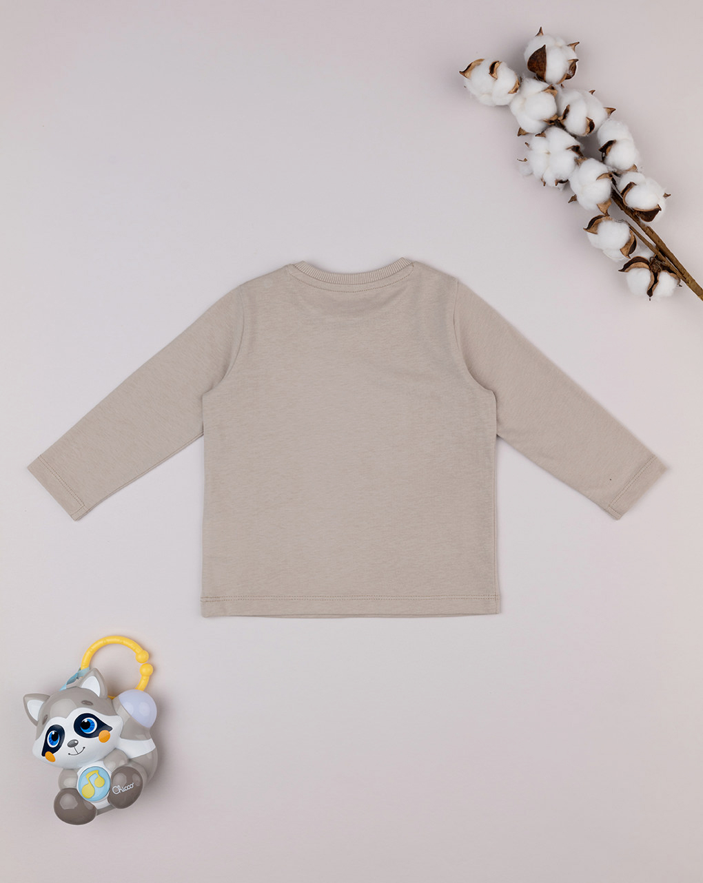 T-shirt beige maniche lunghe bimbo