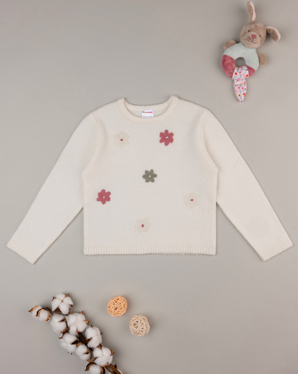 Maglia tricot bimba con ricami