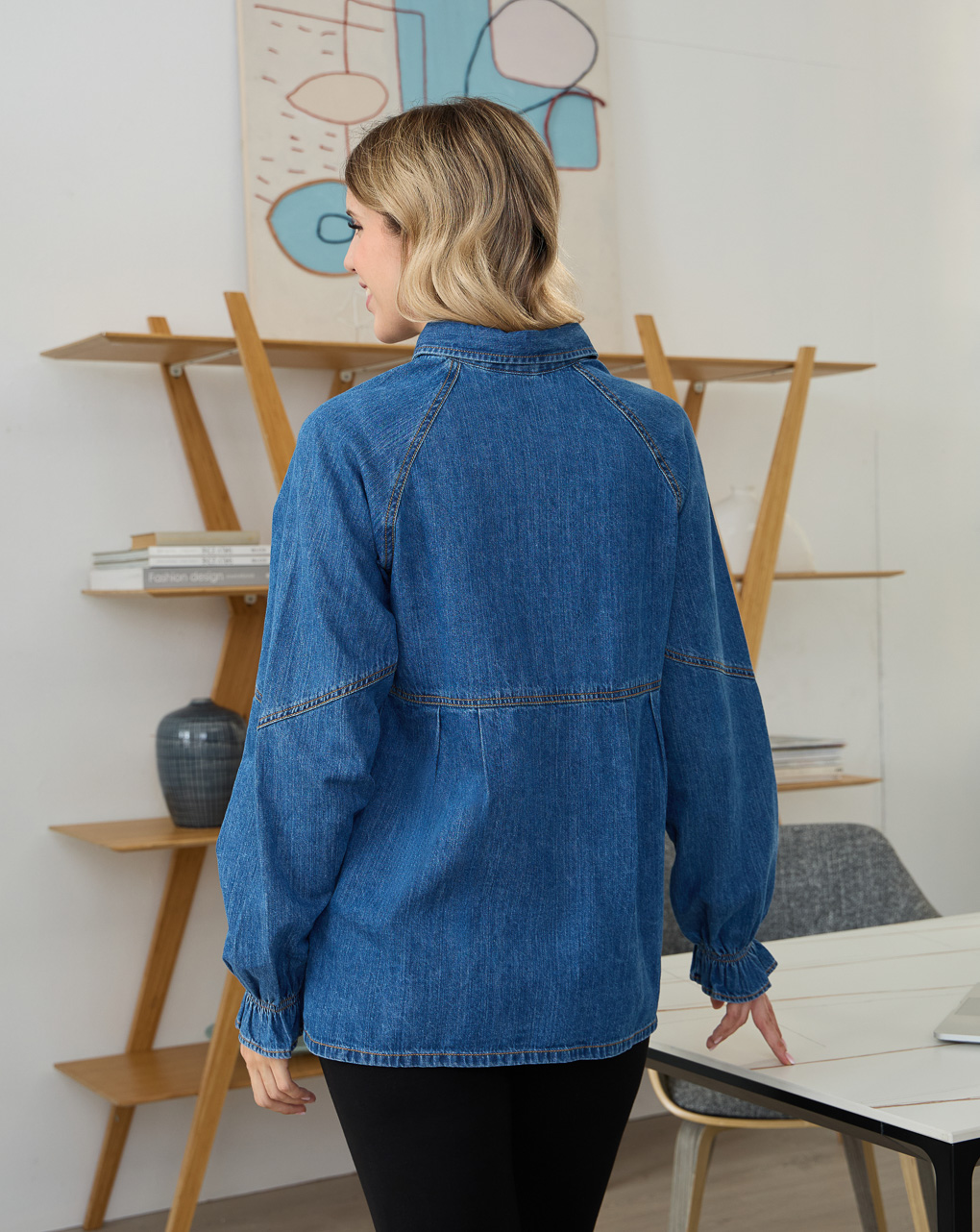 Camicia premaman allattamento in denim