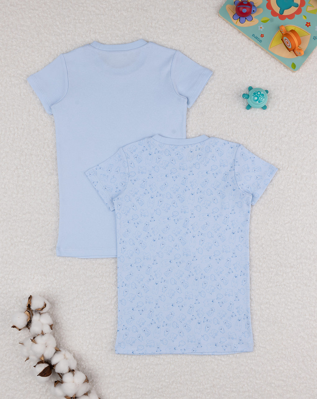 Pack 2 t-shirt bimbo blu organic cotton