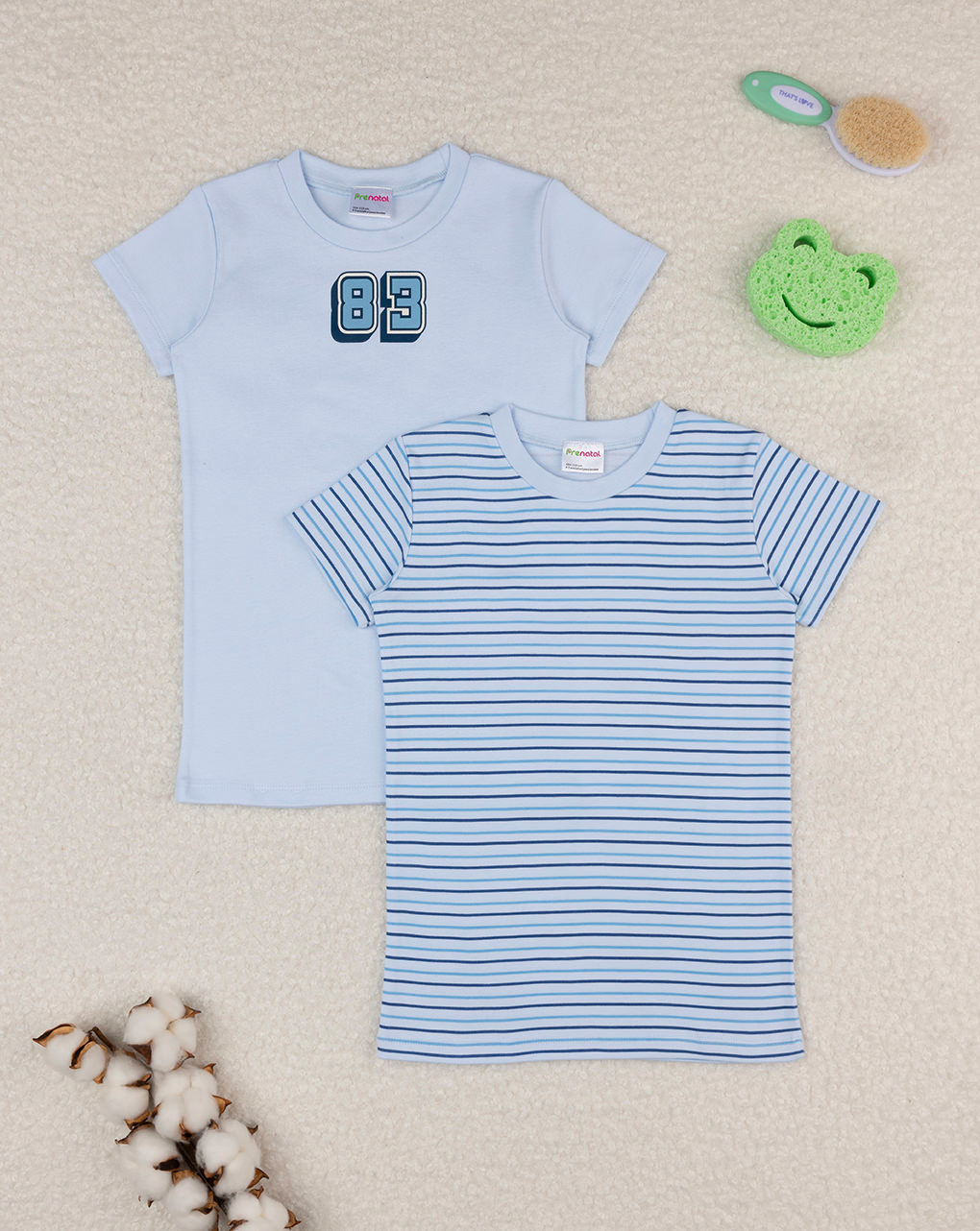 Pack 2 t-shirt bimbo blu