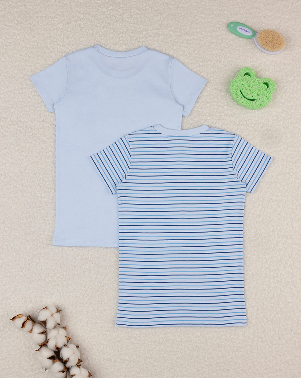 Pack 2 t-shirt bimbo blu