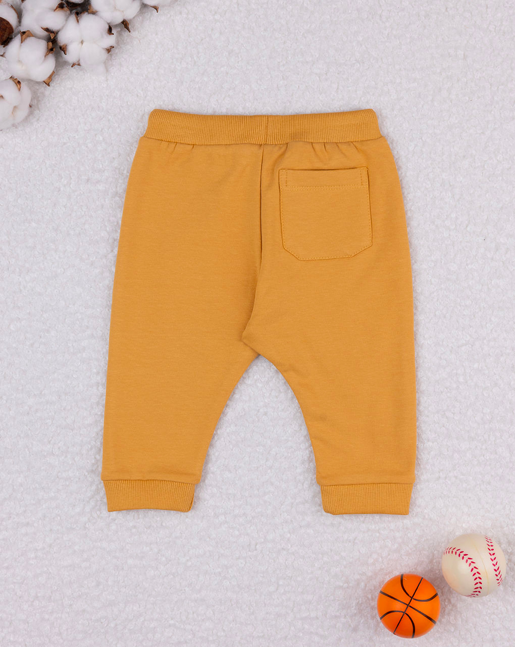 Pantalone felpato bimbo giallo