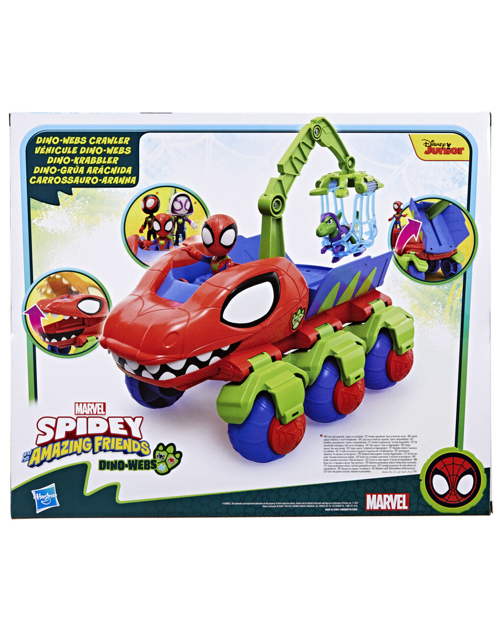 Spidey veicolo dino webs - playset con veicolo dino webs - 3+ - hasbro marvel spidey