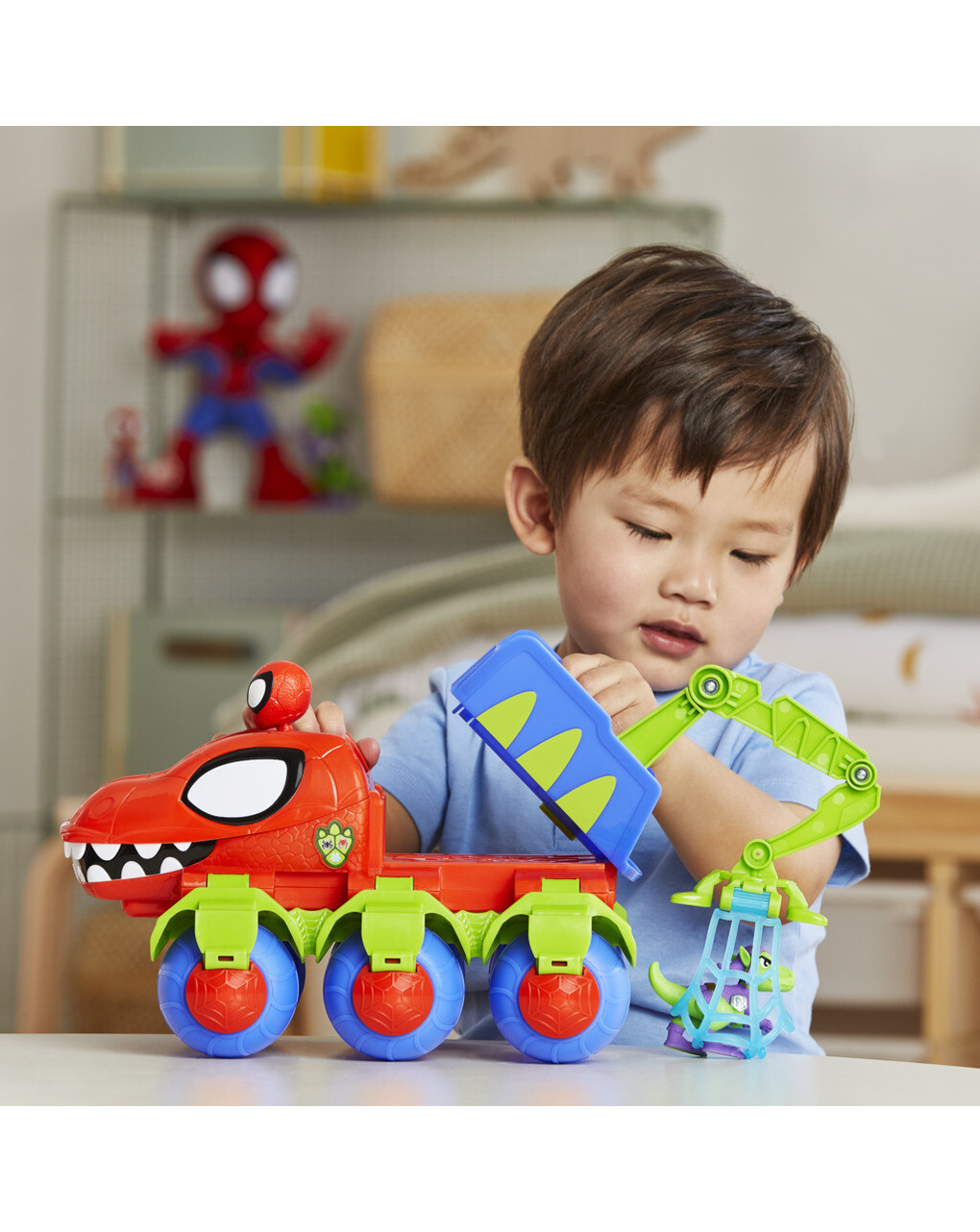 Spidey veicolo dino webs - playset con veicolo dino webs - 3+ - hasbro marvel spidey