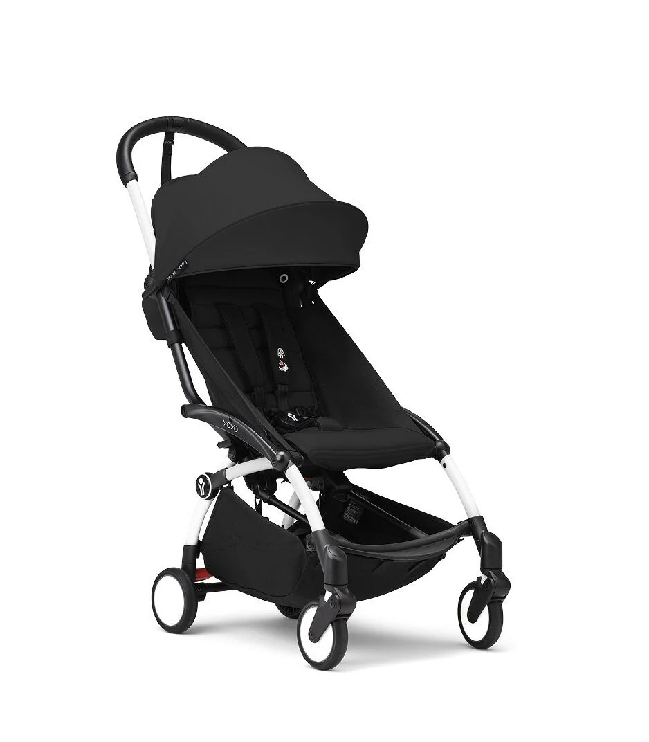 Passeggino con telaio yoyo³ white e rivestimento black 6+ - stokke® yoyo®