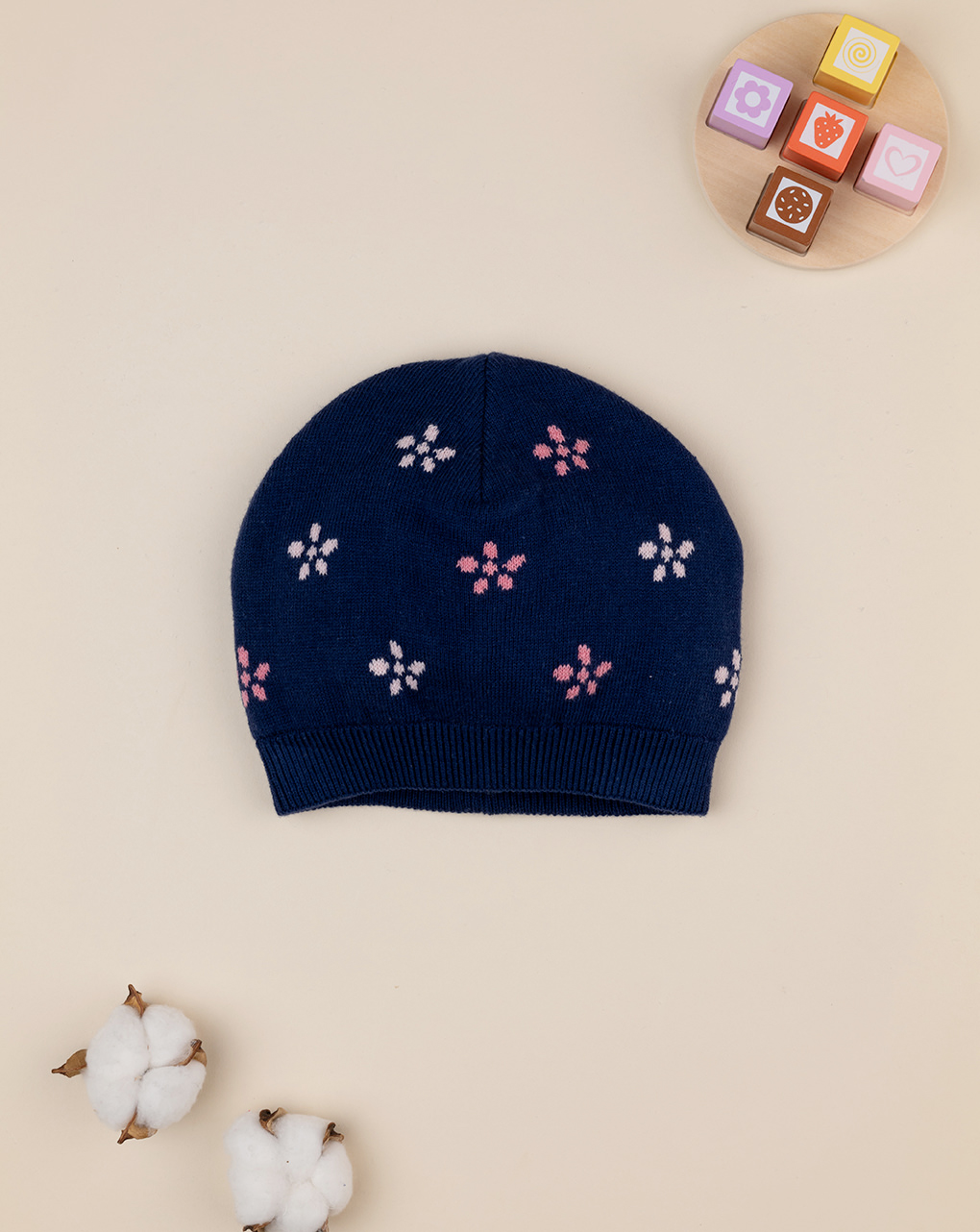 Cappello tricot bimba blu